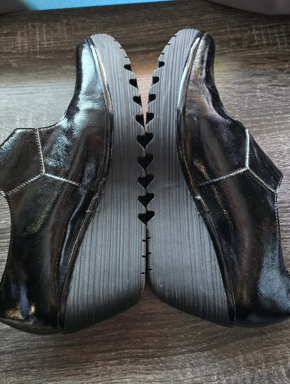 Fly London Yasi Black Patent Leather Wedge Mary Jane Shoe